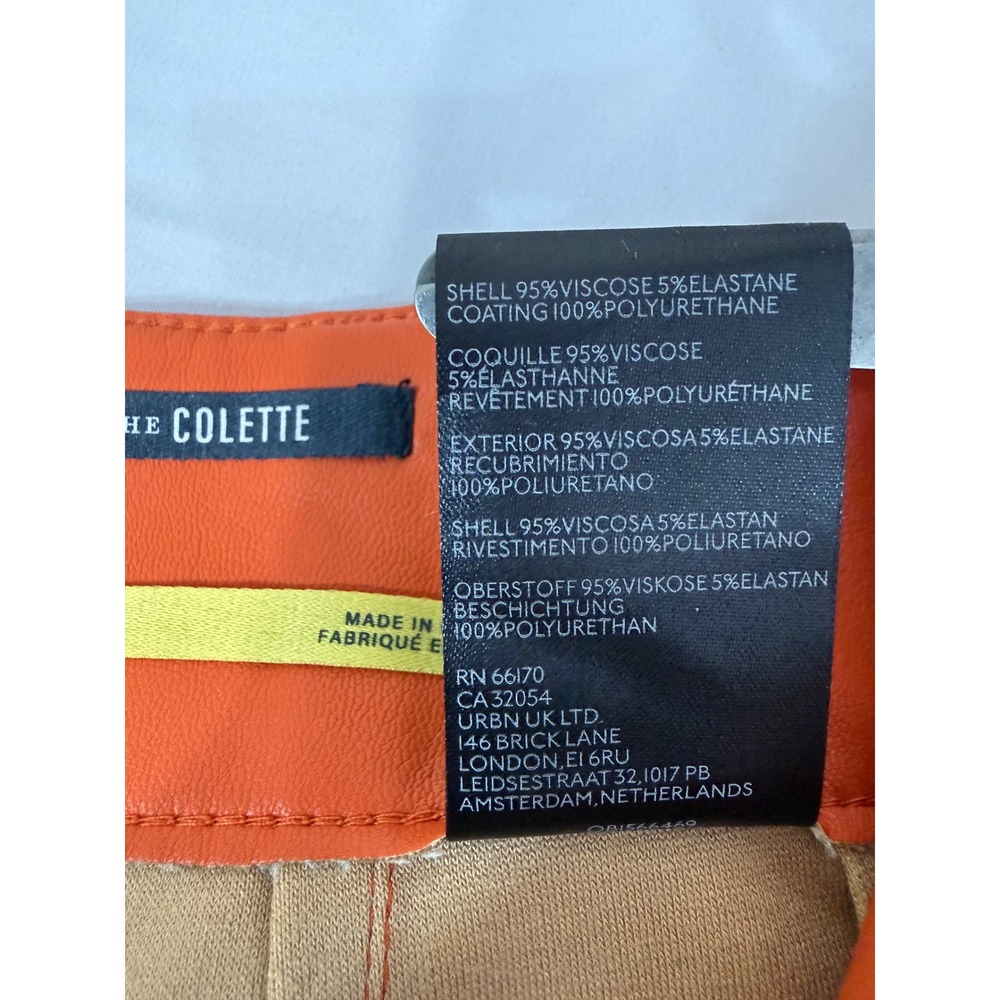 Maeve Anthropologie The Colette Faux Leather Wide Leg Pants Orange 29 OB1566469 - Picture 5 of 7